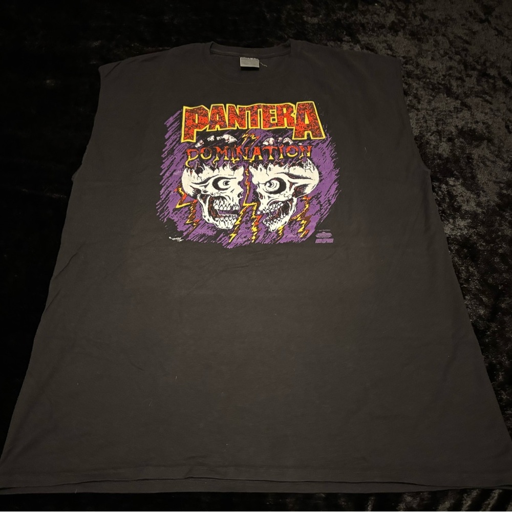 Mens 2XL Vintage 1994 Pantera Domination Skulls Heavy Metal Tshirt Tanktop
